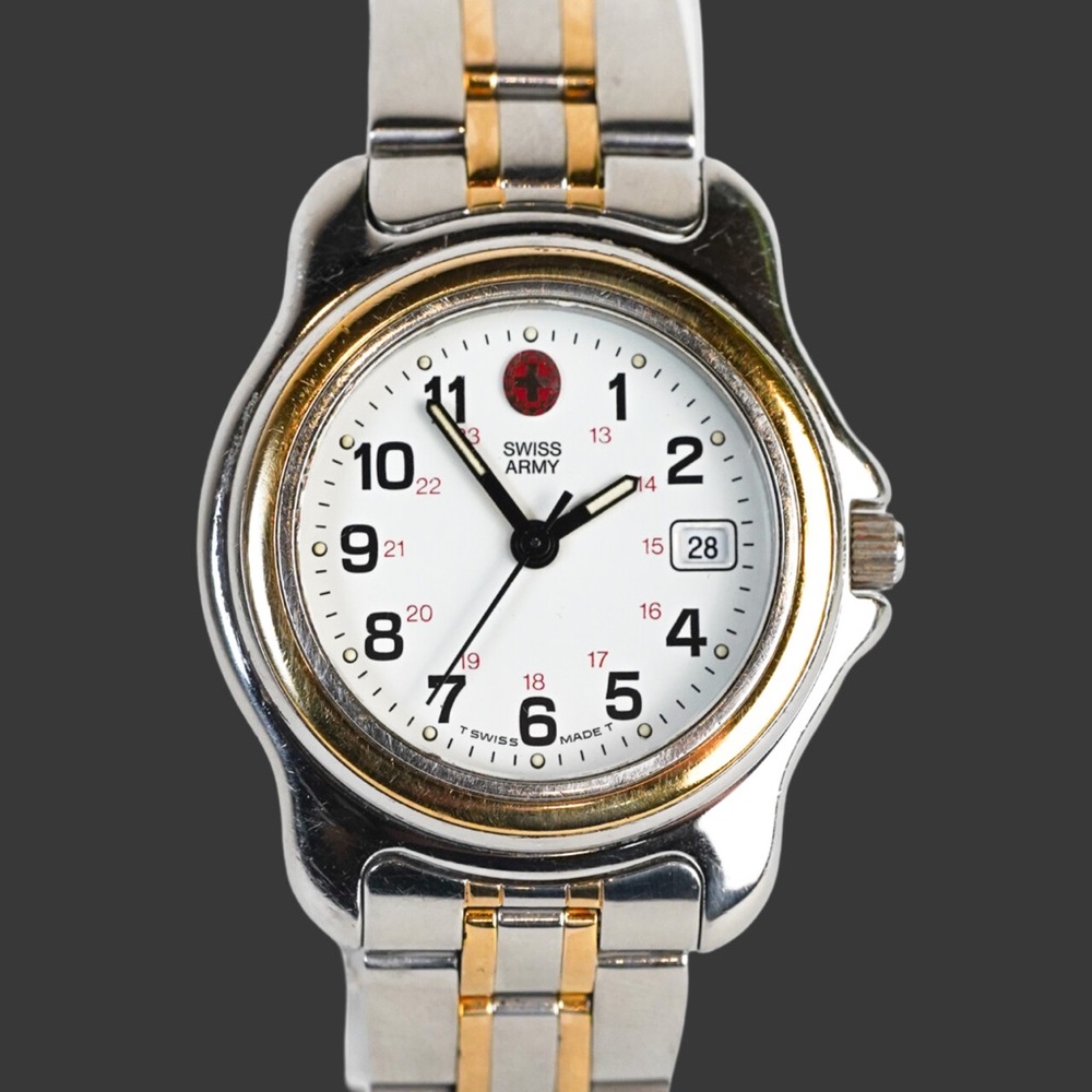 Swiss Army Ladies Officer 30mm Quartz Watch – Two-Tone, White Dial